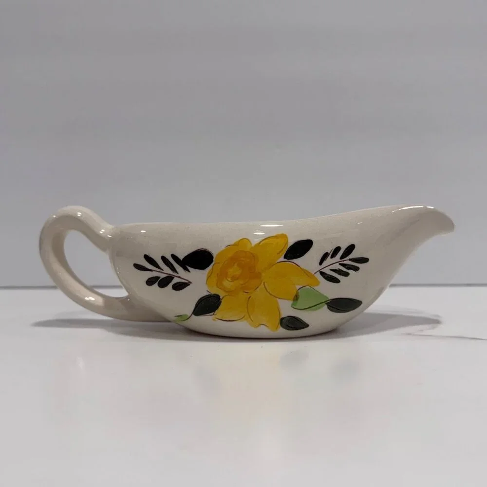 VTG Stangl Country Garden Hand-Painted Gravy Boat Cottagecore Trinket Dish Decor